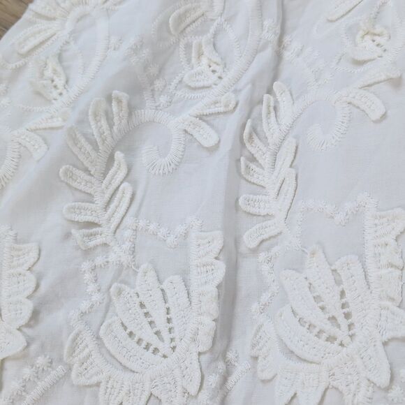 🔹️Anthropologie Wolven White Textured Floral Sleeveless Dress Small - Picture 10 of 12